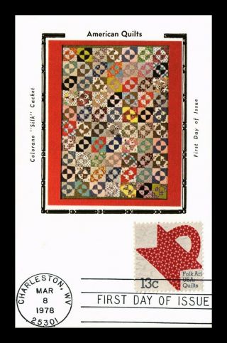 Dr Jim Stamps Us American Quilts Colorano Silk First Day Maximum Card