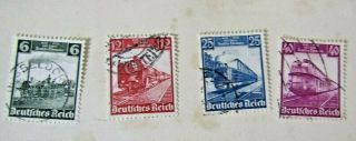 Stamp Deutsches Reich Germany Railway Centenary 1935 Set