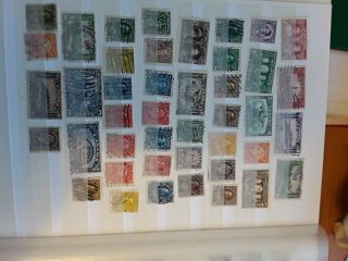 Canadian Postage Stamps - 43 Vintage Gv Mainly Stamps From Old Stock Book