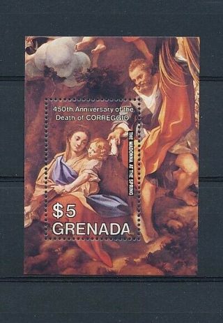 D000387 Paintings 450th Anniversary Death Of Correggio S/s Mnh Grenada