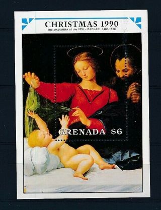 D000384 Paintings Raphael Christmas 1990 Religious Art S/s Mnh Grenada