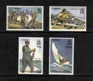 Tristan Da Cunha 1972 Longboats Complete Set Of 4 Values (sg 170 - 173) Mnh