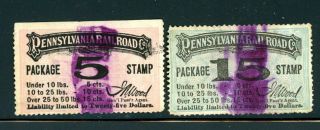 Us Bob Revenue - Pennsylvania Railroad Package Stamps - 2 Stamps