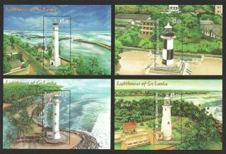 Sri Lanka 2018 Lighthouses 4 X Souvenir Sheet Of 1 Stamp Each In Mnh