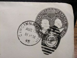 1895 Columbian Stamp Postal History Cover Cinti,  Oh To Bayern U351 W/ Wax Seal