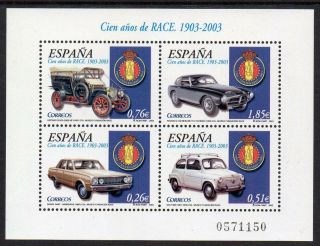 Spain 2003 Mnh Sg3968 100th Anniversary Of The Royal Automobile Club Of Spain