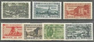 Germany Saargebiet,  Volksabstimmung,  1935,  7 Un - Lm/m Stamps.