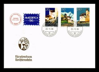 Dr Jim Stamps Vaduz Castle Fdc Combo Liechtenstein European Size Cover