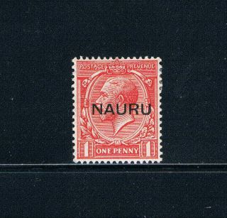 Nauru 1916 - 23 - 1d Kgv Ovrptd Nauru @ " Center " - Sc 2a [sg 14] 19