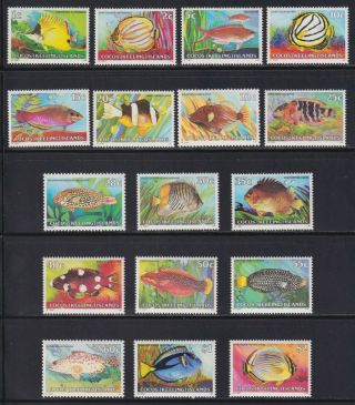 Cocos Islands Scott 34 - 50 Vf Mnh 1979 - 1980 Pictorial Set Native Tropical Fish