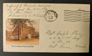 1943 This Is Worth Fighting For Jacksonville Ft Lewis Wa Wwii Patriotic Cover