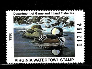 Hick Girl Stamp - M.  N.  H.  U.  S.  State Of Virginia 1996 Duck Hunting Stamp Y2001