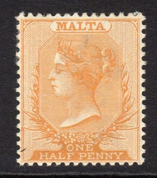 Malta Qv 1882 - 84 (wmk Ca) ½d Orange Yellow Sg18 Lm/mint Cat £40
