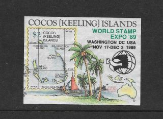 Cocos Is.  Unlisted Souv.  Sheet For World Stamp Expo 