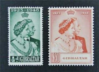 Nystamps British Gibraltar Stamp 121.  122 Og H $48