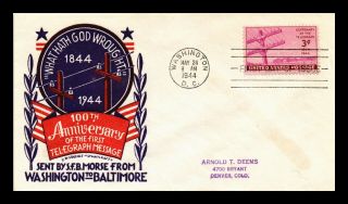 Dr Jim Stamps Us 100th Anniversary Telegraph Message First Day Cover Scott 924