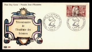 Dr Who 1966 Fdc France 300th Anniv Academy Of Science Pac Cachet D35817