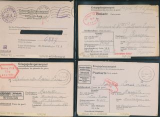 Germany France Ww2 Stalag Pow Prisoner Of War Covers Cards Letters X 6 (ad105