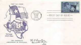 938 3c Texas Statehood,  First Day Cover Cachet [d540976]