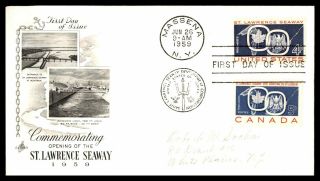 Canada Fdc 1959 St Lawrence Seaway Iroquois Lock Art Craft First Day Cover Wwa_8