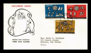 Dr Jim Stamps Caribbean Games Combo Fdc Jamaica Scott 197 - 99 Cover