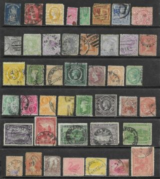 Victoria & Other States Selection 43 Stamps Faults