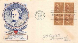 805 1 1/2c Martha Washington,  Washington Stamp Exchange Cachet [d541159]