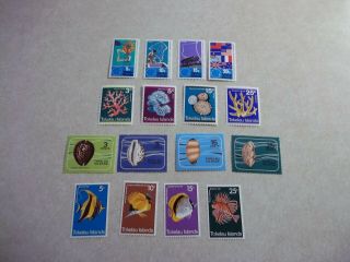 Tokelau Islands Stamps Sg 33 - 48 Scott 33 - 48 Og Nh Fish,  Shells,  Coral Etc.