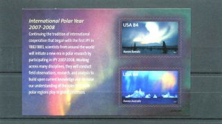 Australis,  International Polar Year U.  S.  A. ,  - Souvenir Sheet {2 Stamps } 2007
