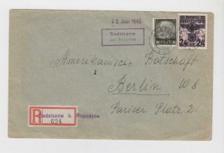 German Occ.  Of Poland: 1940 R - Cover From A Small Village To Us Embassy,  Berlin