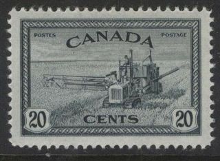 Canada 271 20c 1946 King George Vi Peace Issue Wheat Harvesting Vf Mnh Cv$15