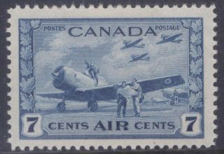 Canada C8 1943 7c Rcaf Training Plane War Issue Air Mail Vf Mph