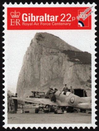 Wwii Raf Supermarine Spitfire Mk.  V Fighter Aircraft Stamp (2018 Gibraltar)