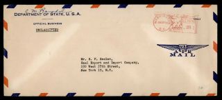Dr Who 1948 Washington Dc Metered Dept Of State Official Airmail To Ny E53227
