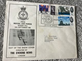 Raf Biggin Hill 1965 First Day Cover Special Postmark Fdc 1965
