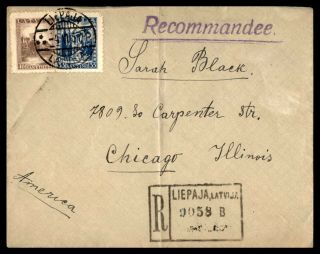 Mayfairstamps 1937 Latvia Liepaja Registered To Us Cover Wwb47403