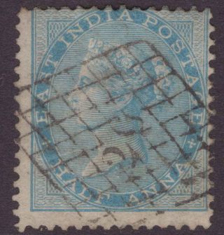India Qv 1864 Sg55 ½a Pale Blue Die I – Very Scarce Pm 26 Gu