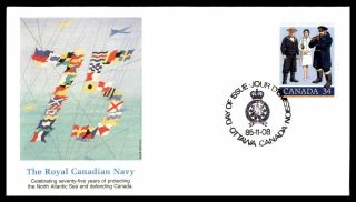Canada Fdc 1985 Royal Canadian Navy 75 Years Fleetwood First Day Cover Wwa_89220