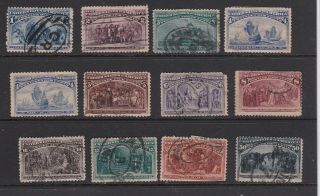 Usa Columbian Exposition Chicago Part Set Of Stamps 1893