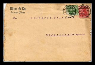 Dr Jim Stamps Lenzen Germany Tied Postal History European Size Cover