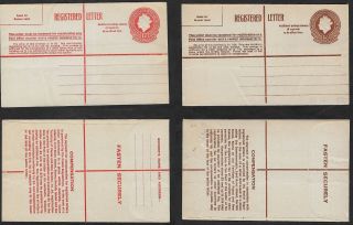 Australia Registered Letter Envelopes 1952 1/01/2,  1958 1/7 Both