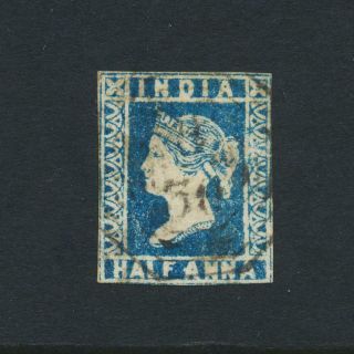 India 1854,  ½a Blue,  Sg 4 Cat£40 (see Below)