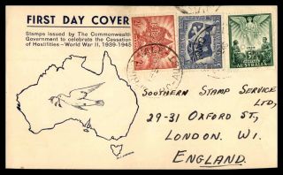 Australia Anders First Day Cover Victory Set 1946 Dove & Olive Branch