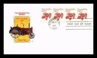 Us Cover Tractor 7.  1c Coil Transportation Series Fdc House Of Farnum Cachet