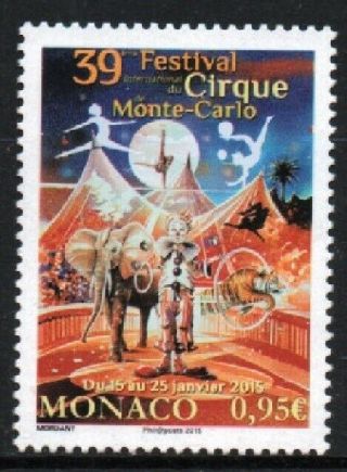 [mo2781] Monaco 2015 39th Circus Festival Issue Mnh