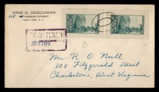 Dr Who 1938 Ny Registered National Park Imperf To Charleston Wv E46398