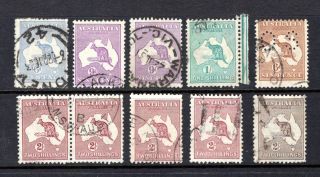 Australia Roos Good To Fine Range X 10 Stamps To 2/ - Value Not Cat By Me