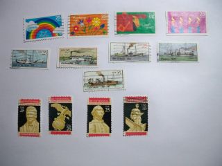 Usa 1988 - 90 Issues,  3 Sentenant Sets (13 Stamps)