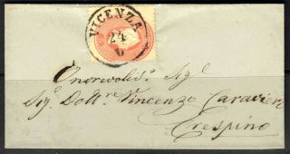 Austria - Lombardy - Venetia 13 (scv$26.  00) Small Size Letter,  1861 - 62