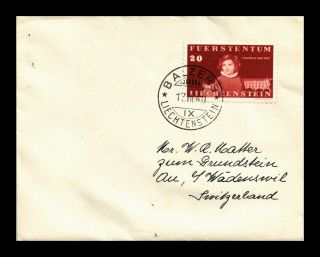 Dr Jim Stamps Balzers Liechtenstein Tied Postal History Backstamp Cover